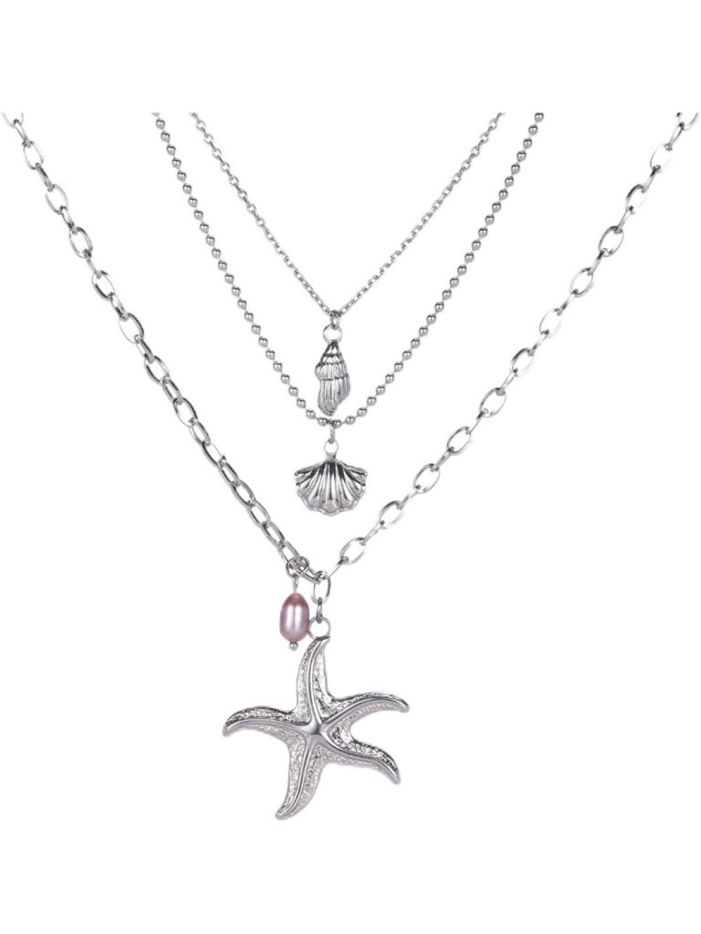 Dainty Ocean Wave Beach Pendant Necklace - Gold & Silver Sea Jewelry Gift for